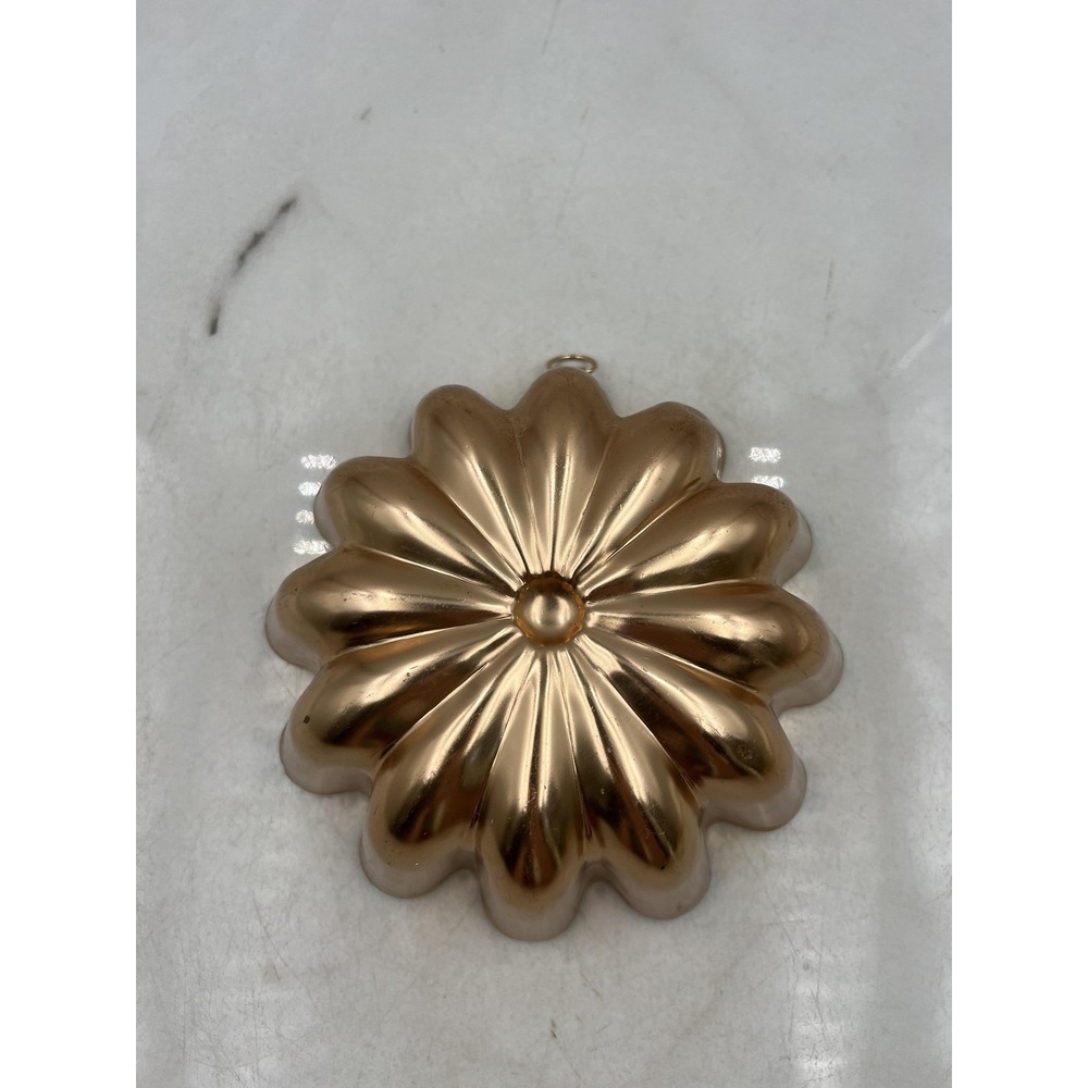 Vintage Copper Fluted Jelly Mold 5.5 Cup Wall Hanging Baking Pan Retro Kitchen